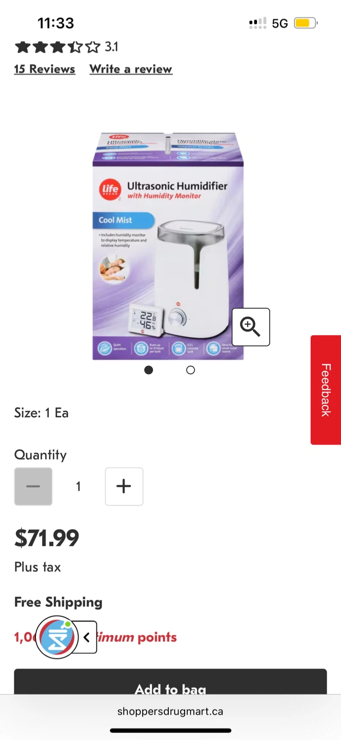 Life Brand Humidifier with Hydrome - photo 2