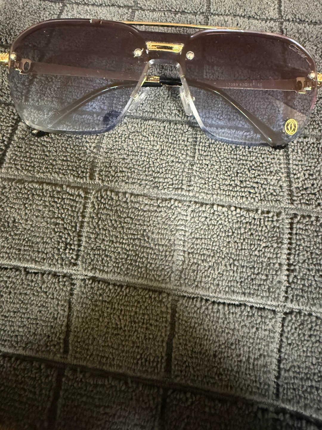 Cartier Rimless Aviator Sunglasses - Blue Gradient Lenses - photo 2