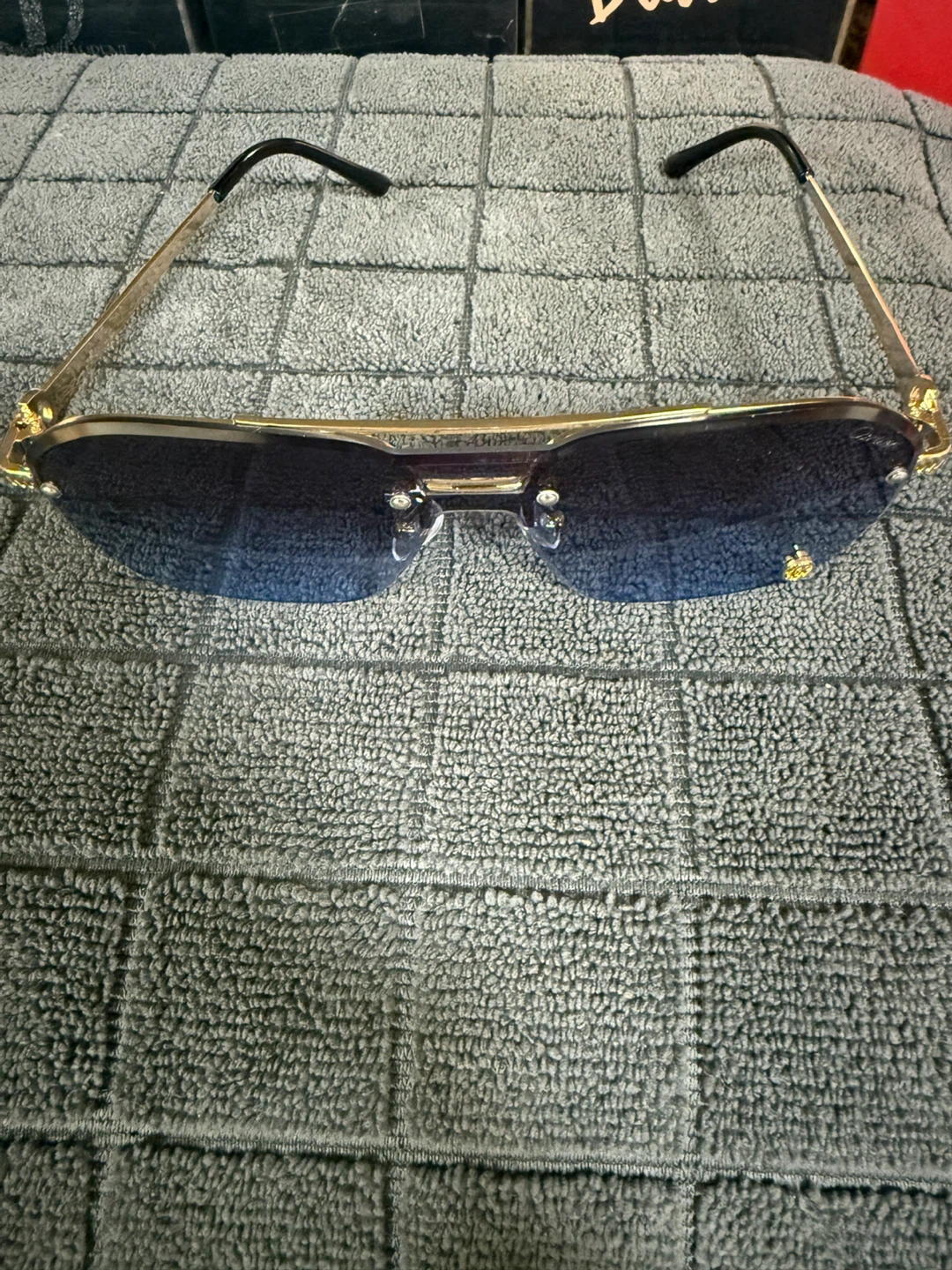 Cartier Rimless Aviator Sunglasses - Blue Gradient Lenses