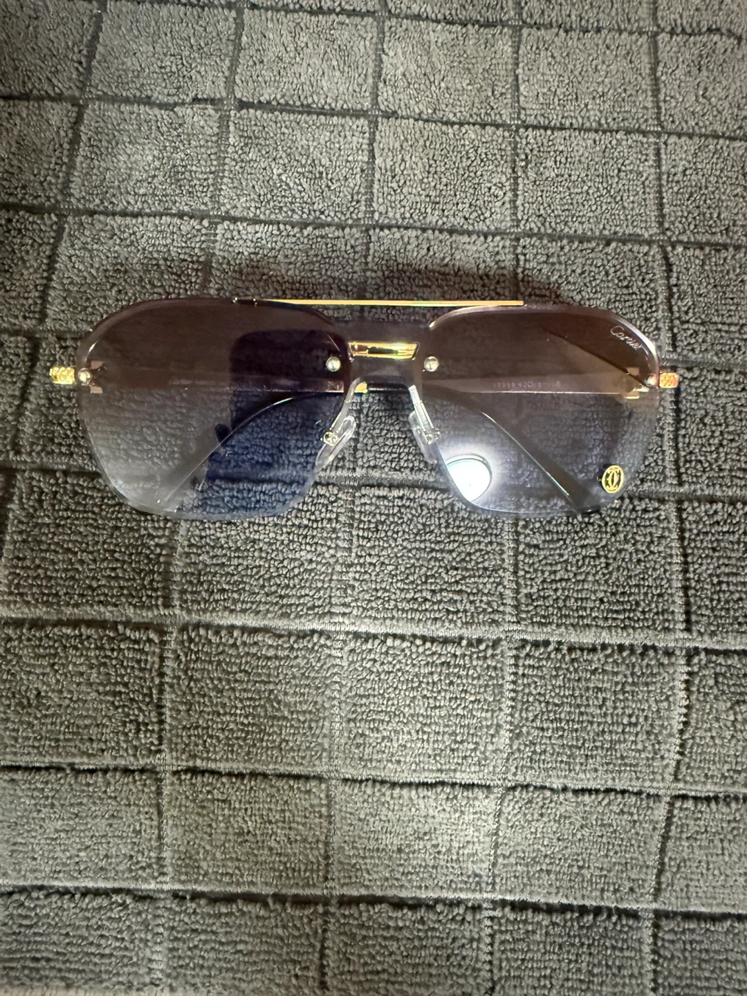Cartier Rimless Aviator Sunglasses - Blue Gradient Lenses - photo 3
