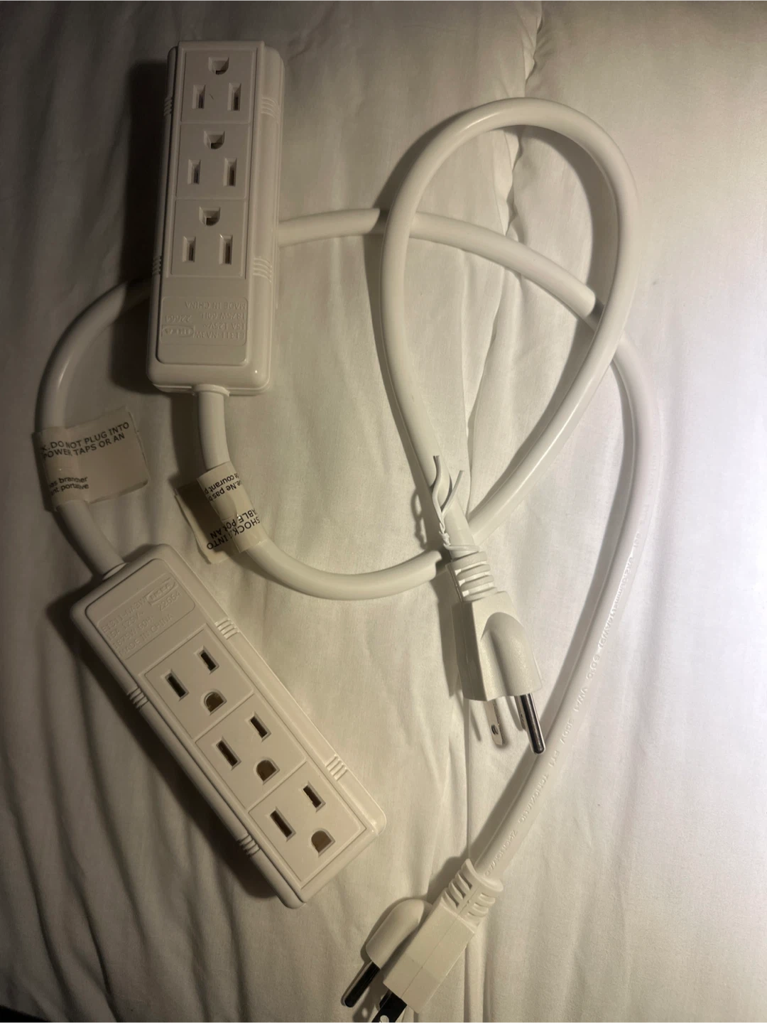 White 3-Outlet Power Strip - photo 2