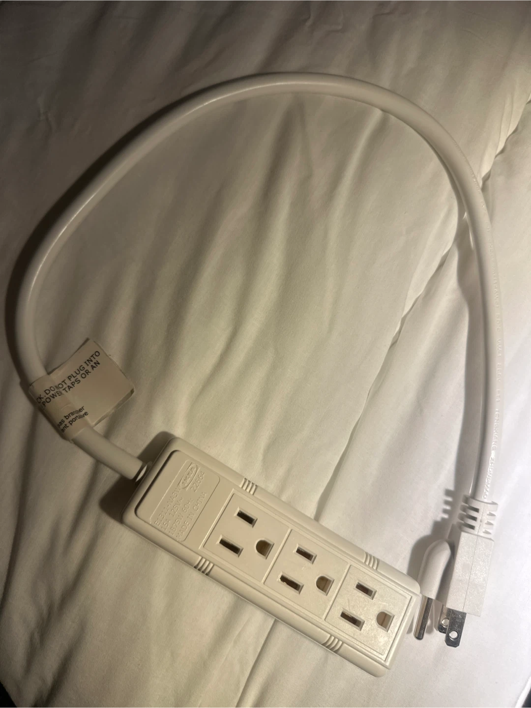 White 3-Outlet Power Strip - photo 3