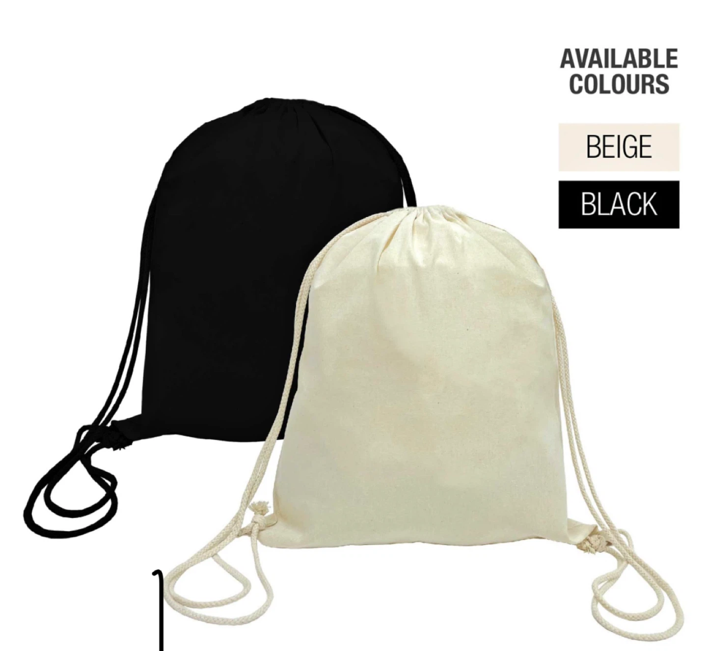 Custom image/logo Drawstring Bag - Beige/black - photo 2