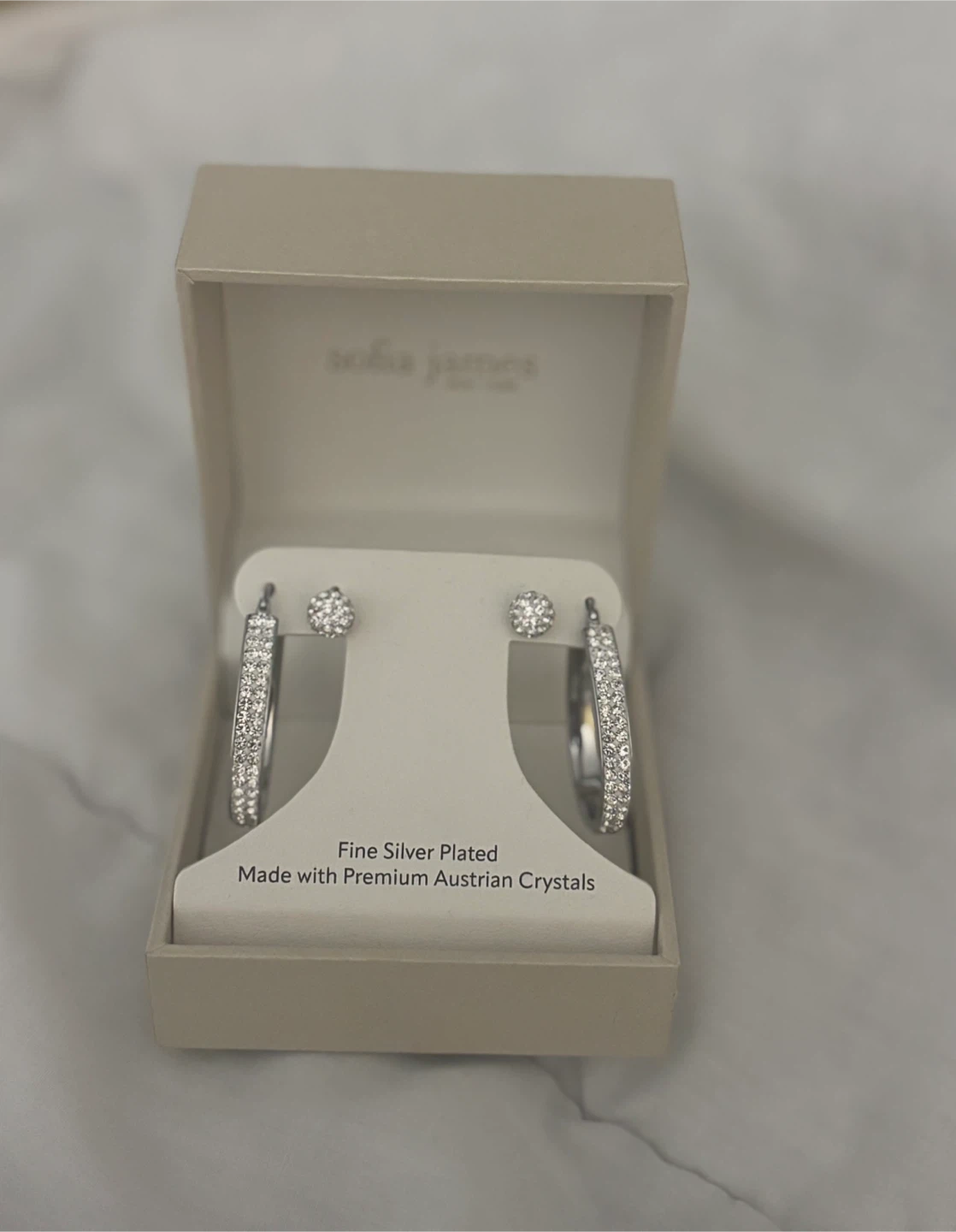 Sofia James Silver Plated Earrings with Crystals - photo 2
