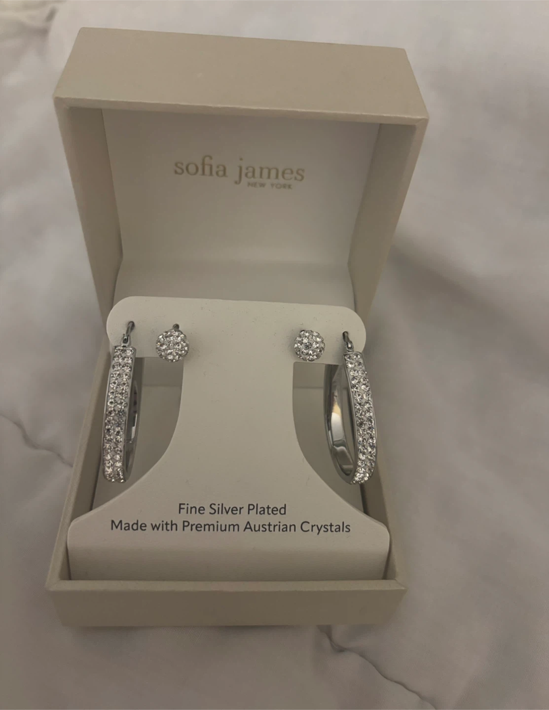 Sofia James Silver Plated Earrings with Crystals