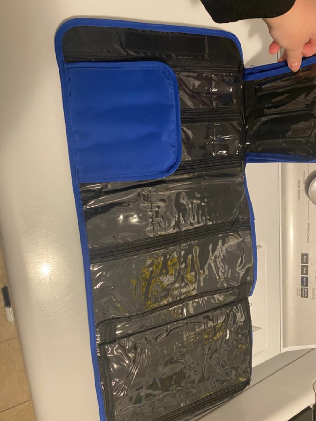 Blue Hanging Toiletry Bag with Multiple Compartments - photo 2