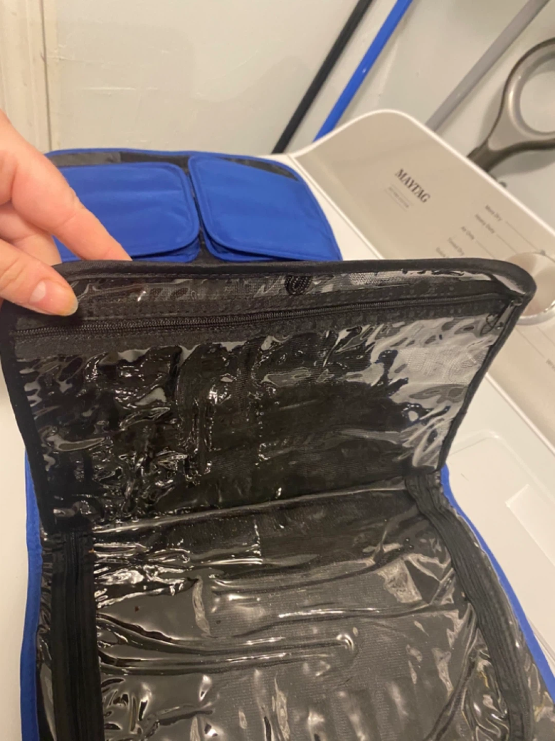 Blue Hanging Toiletry Bag with Multiple Compartments - photo 4