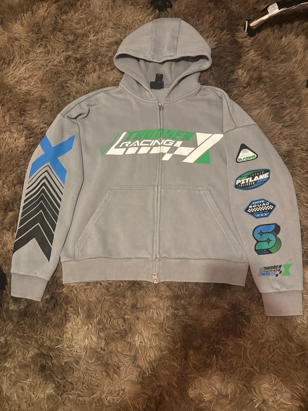 THUNDER RACING Full Zip Hoodie & Sweatpants Set
