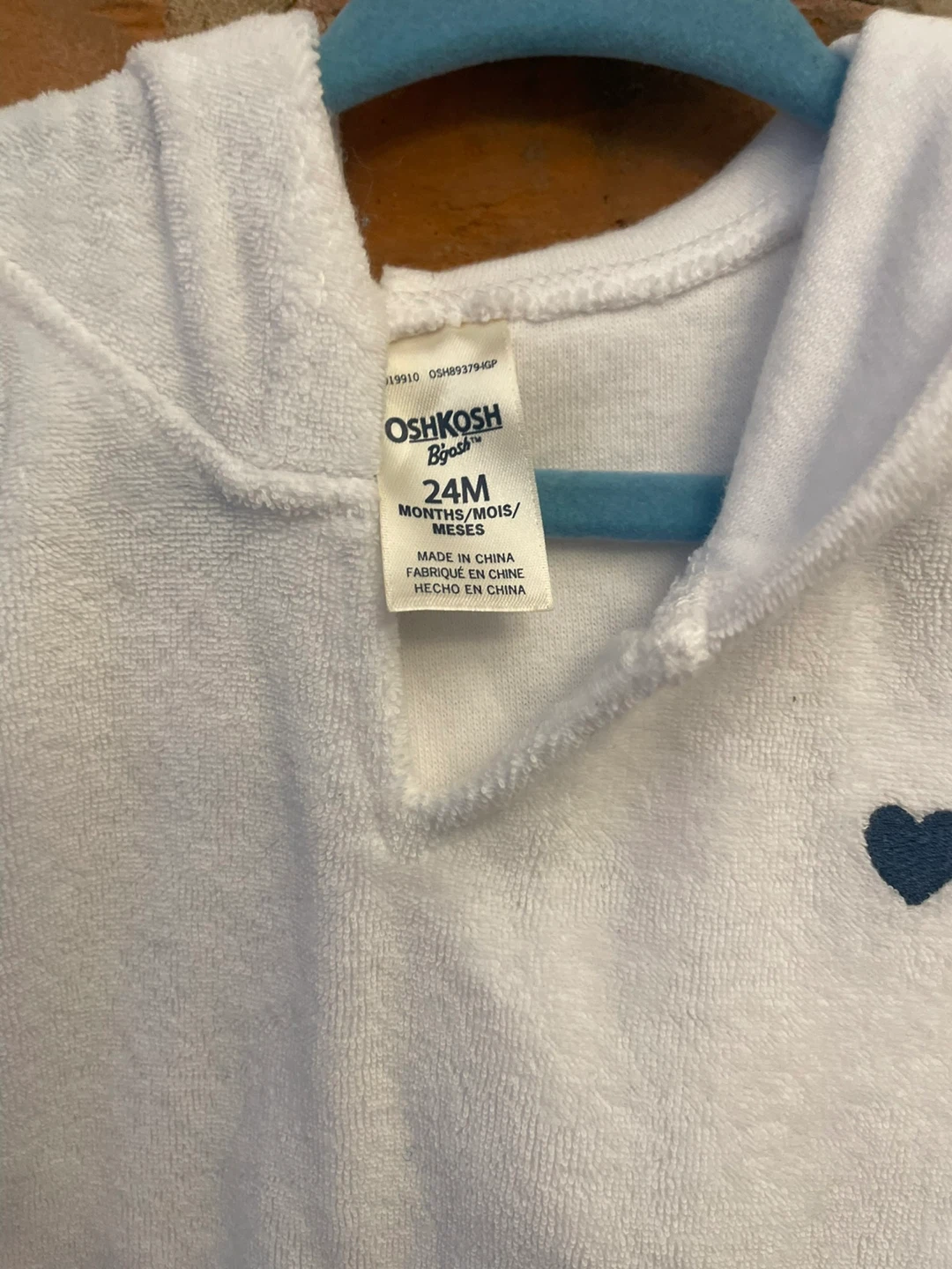 OshKosh B'gosh White Terry Towel Hoodie - 24M - photo 2