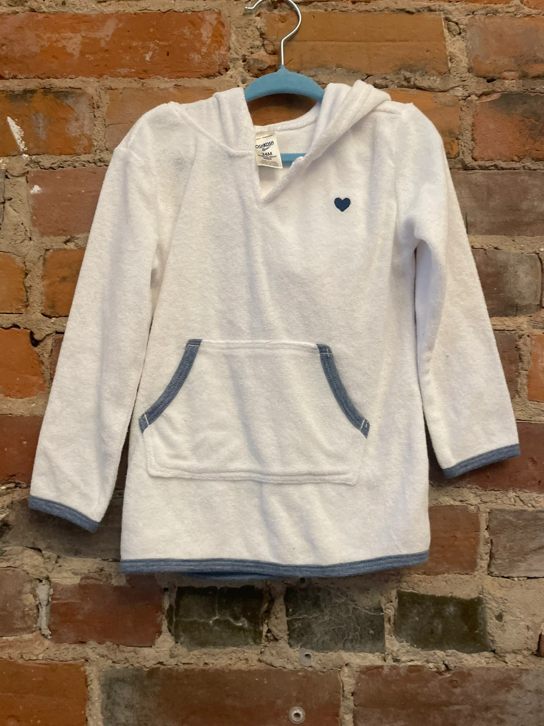 OshKosh B'gosh White Terry Towel Hoodie - 24M