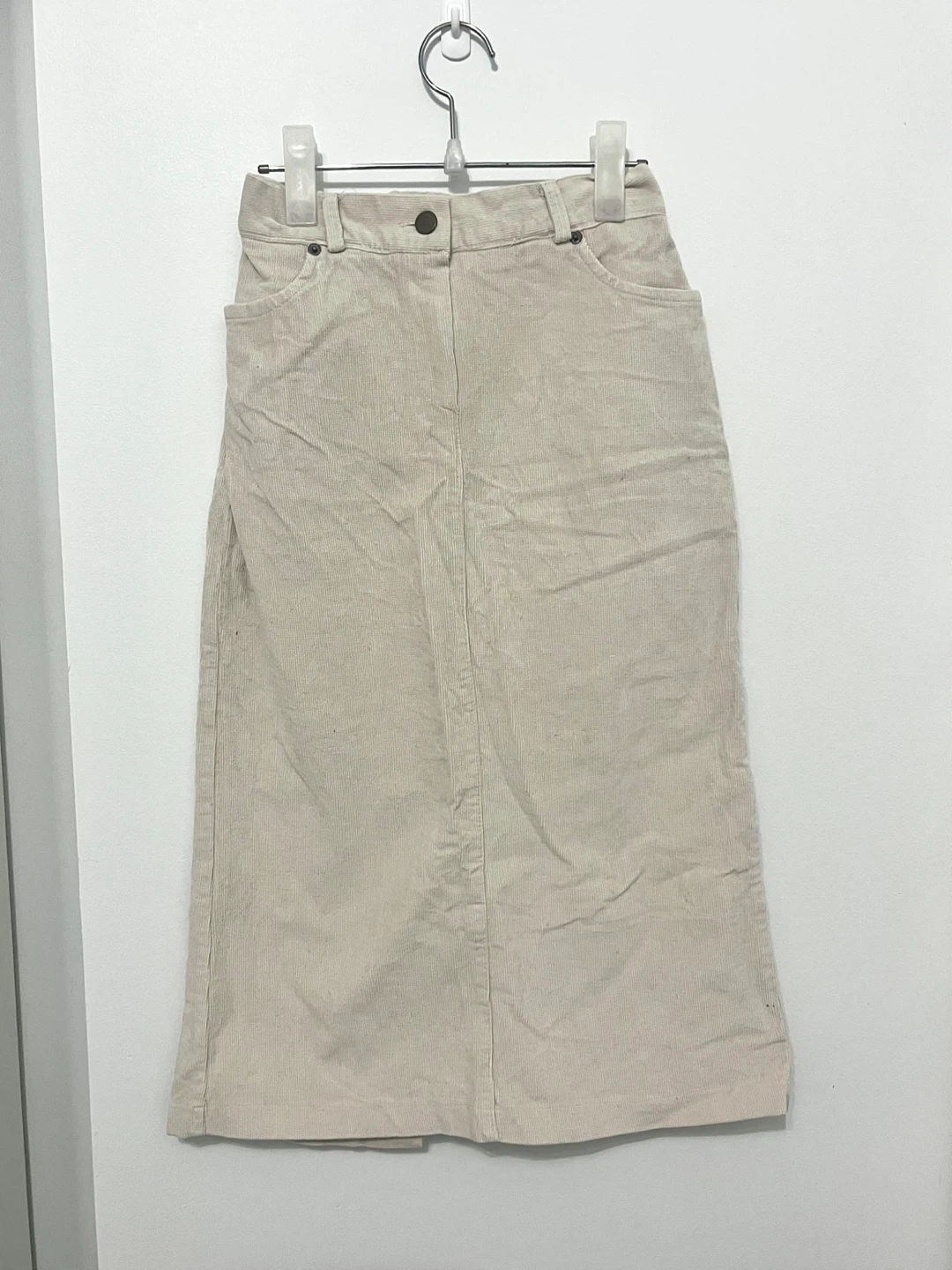 Beige Corduroy Midi Skirt - photo 2