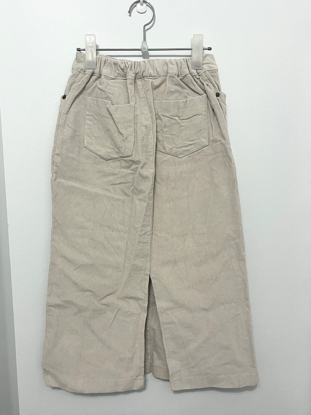 Beige Corduroy Midi Skirt - photo 3