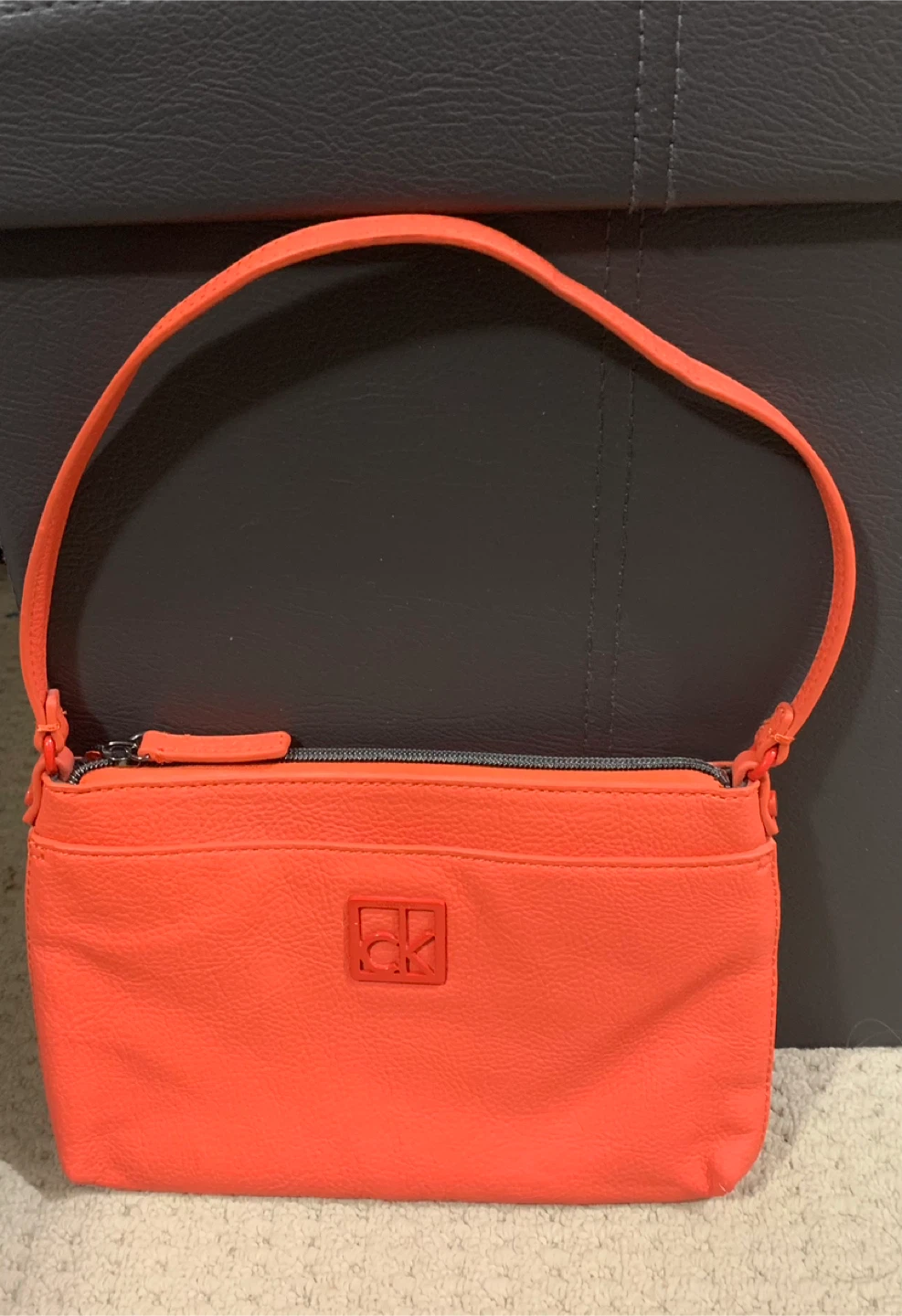 Calvin Klein Orange Wristlet Pouch