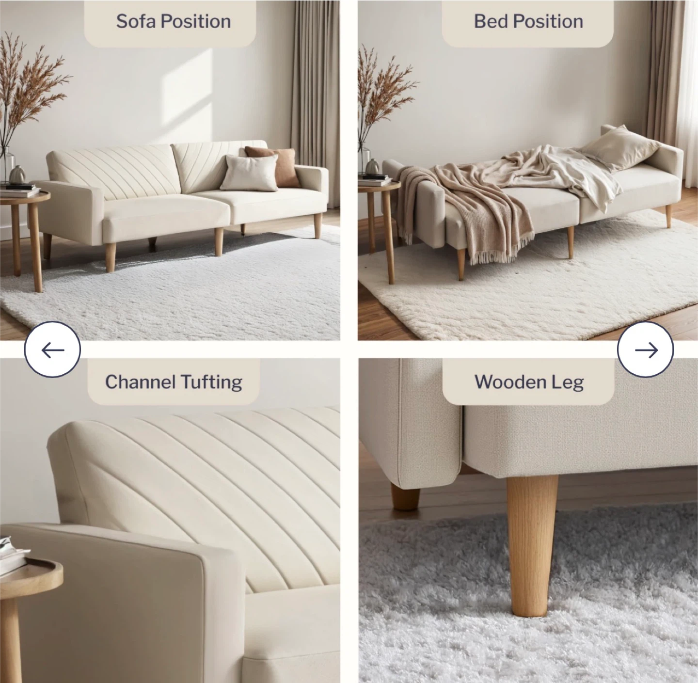 Versatile Smart Sofa Bed - Beige Linen - photo 2
