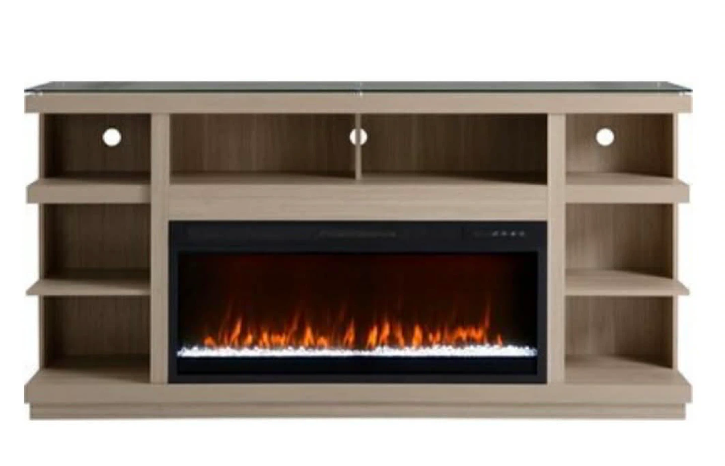 Electric Fireplace Entertainment Stand - Light Oak Finish - photo 2