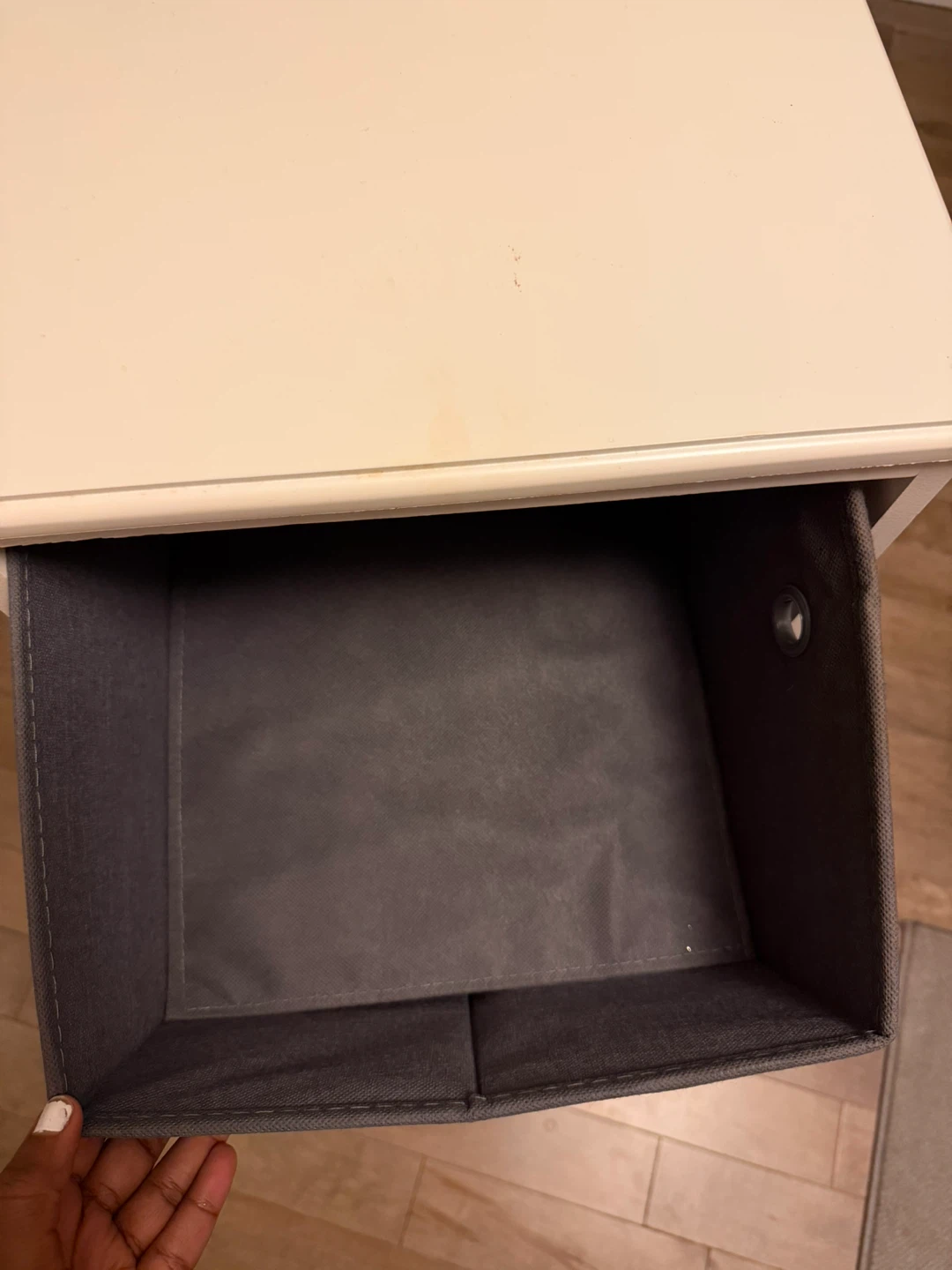 White 3-Drawer Storage Unit with Grey Bins - photo 2
