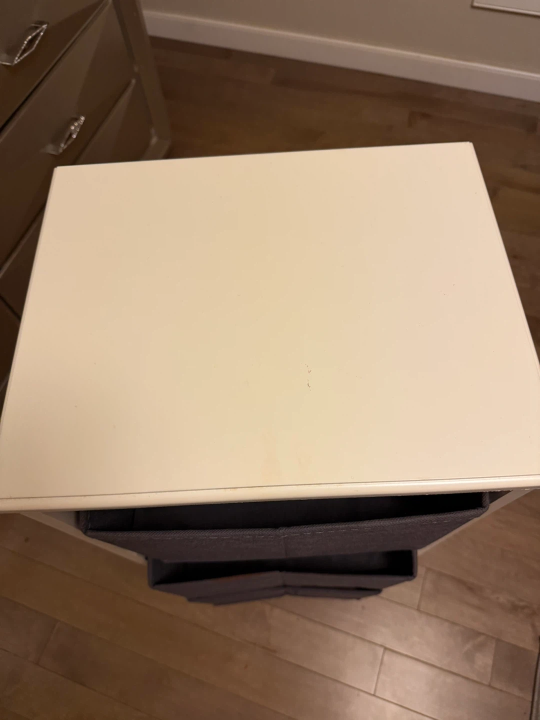 White 3-Drawer Storage Unit with Grey Bins - photo 3