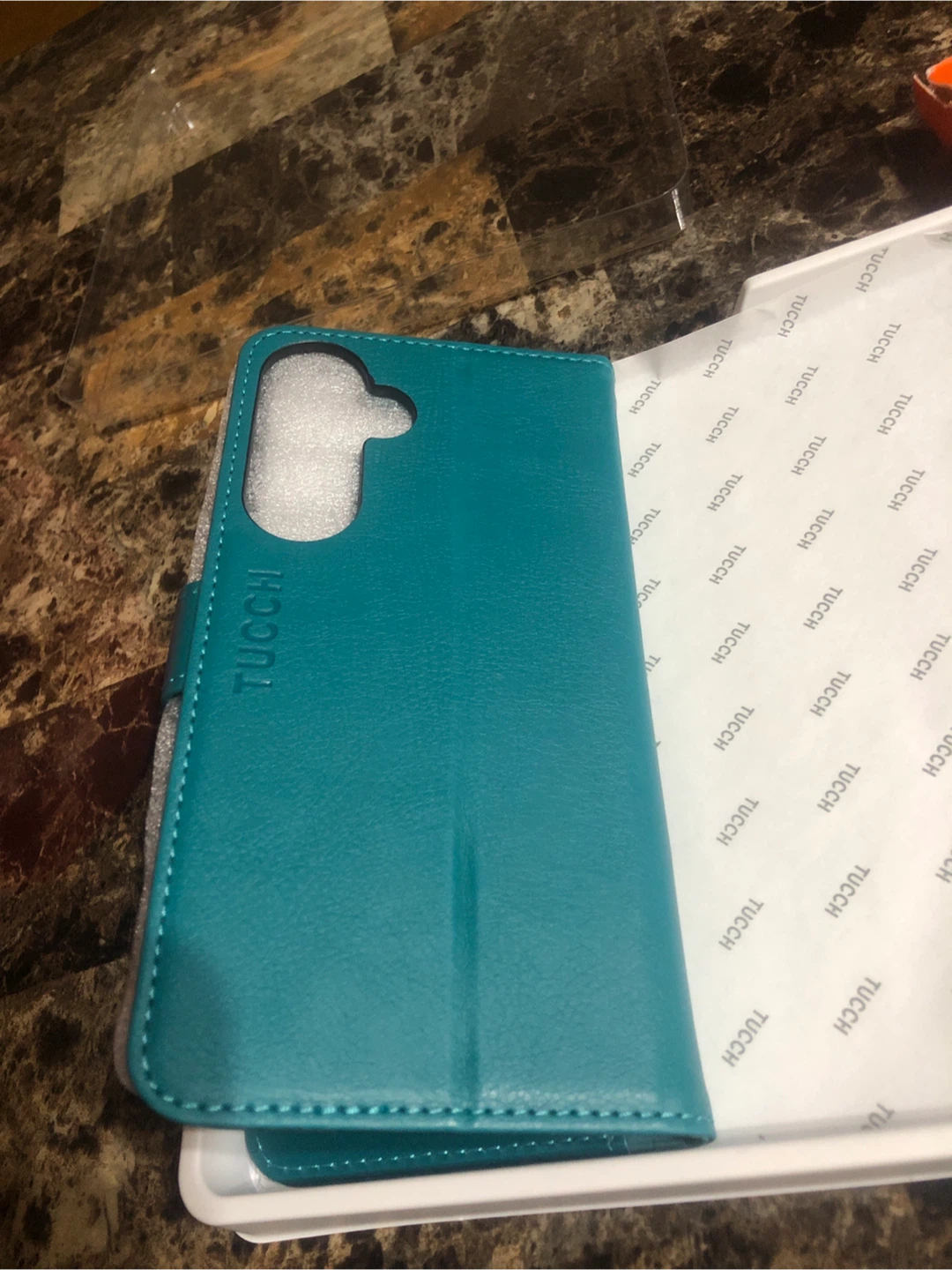 New-TUCCI Teal Flip Wallet Phone Case