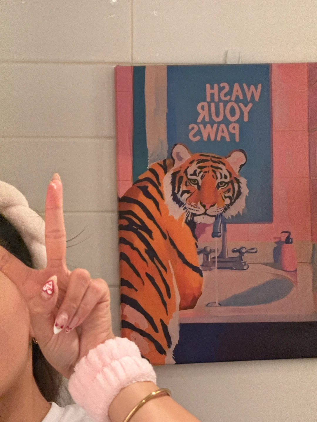 Wash Your Paws Tiger Canvas Wall Art - photo 2