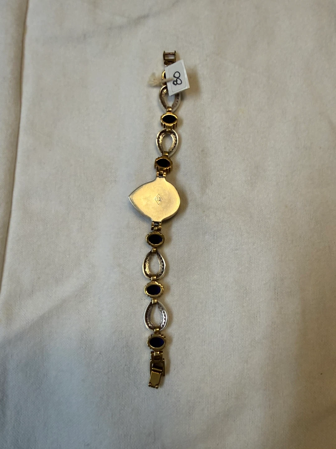 925 stamped and copper 6 3/8” Bracelet with Blue Stones - photo 2