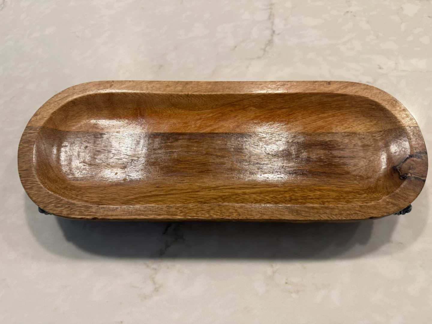 HOMESENSE Wooden Dough Bowl Serving Tray - photo 2