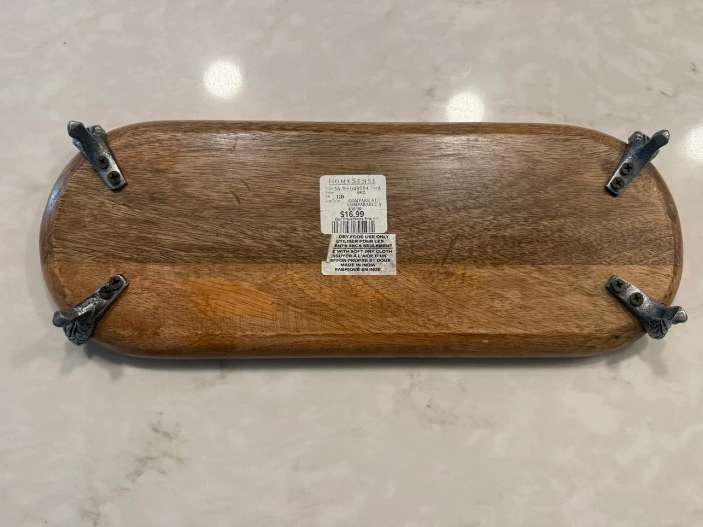 HOMESENSE Wooden Dough Bowl Serving Tray - photo 3