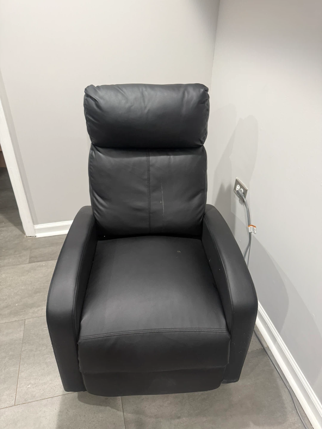 Black Leather Recliner Chair