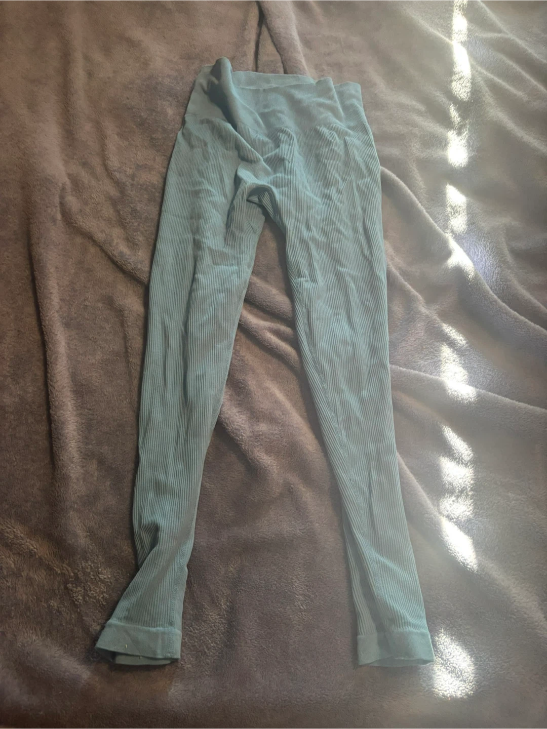 Ardene Teal Ribbed Leggings - Size L