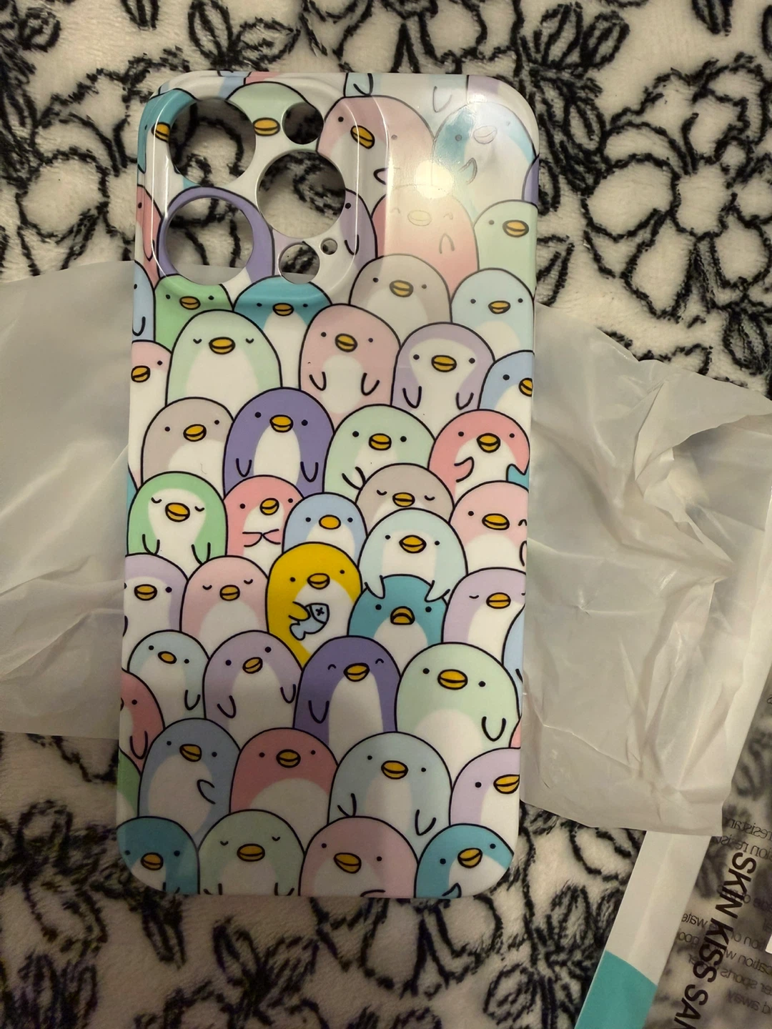 Phone Case with Penguin Print