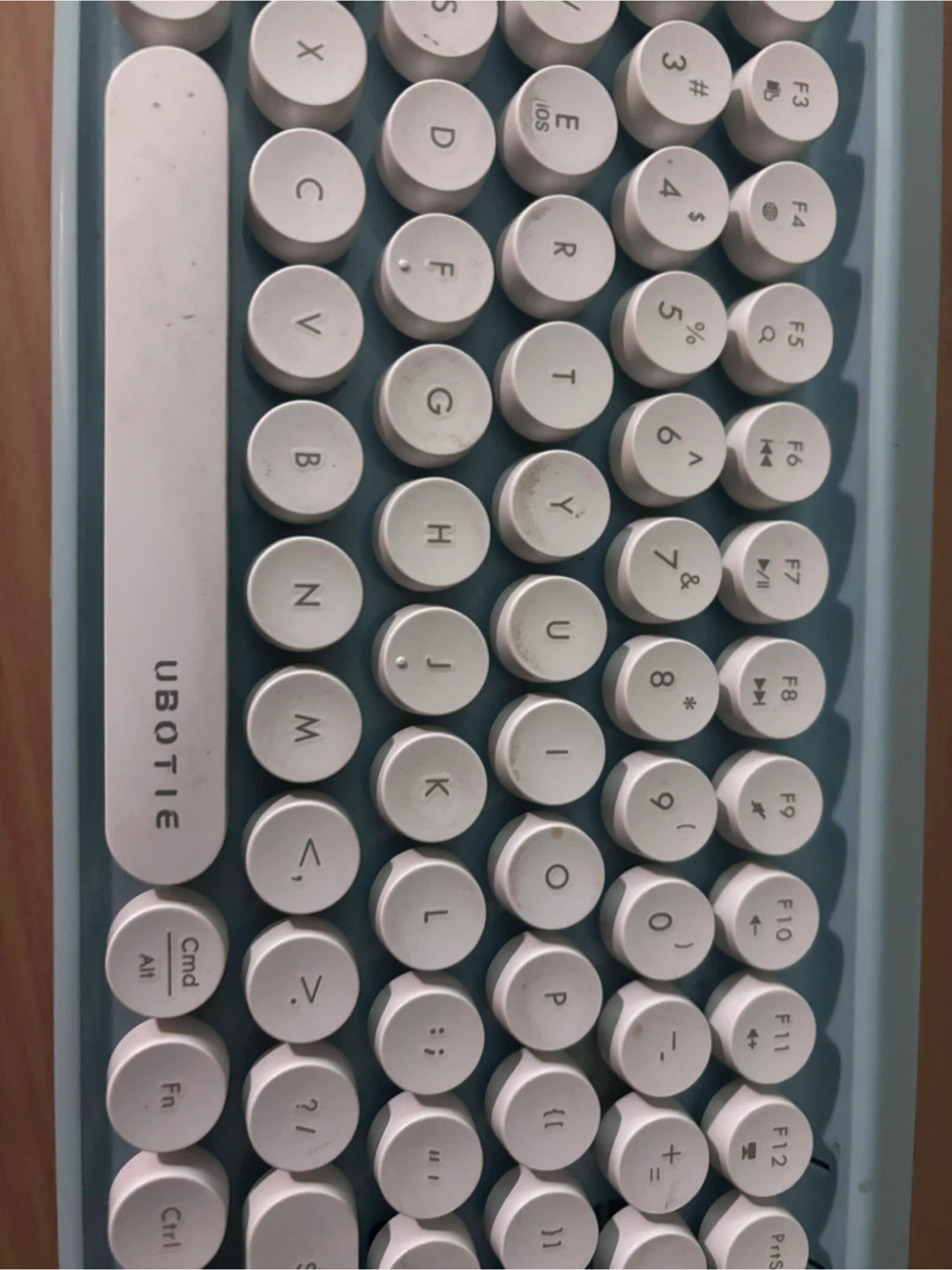 UBOTIE Retro Round Keycap Wireless Keyboard - Light Blue - photo 3