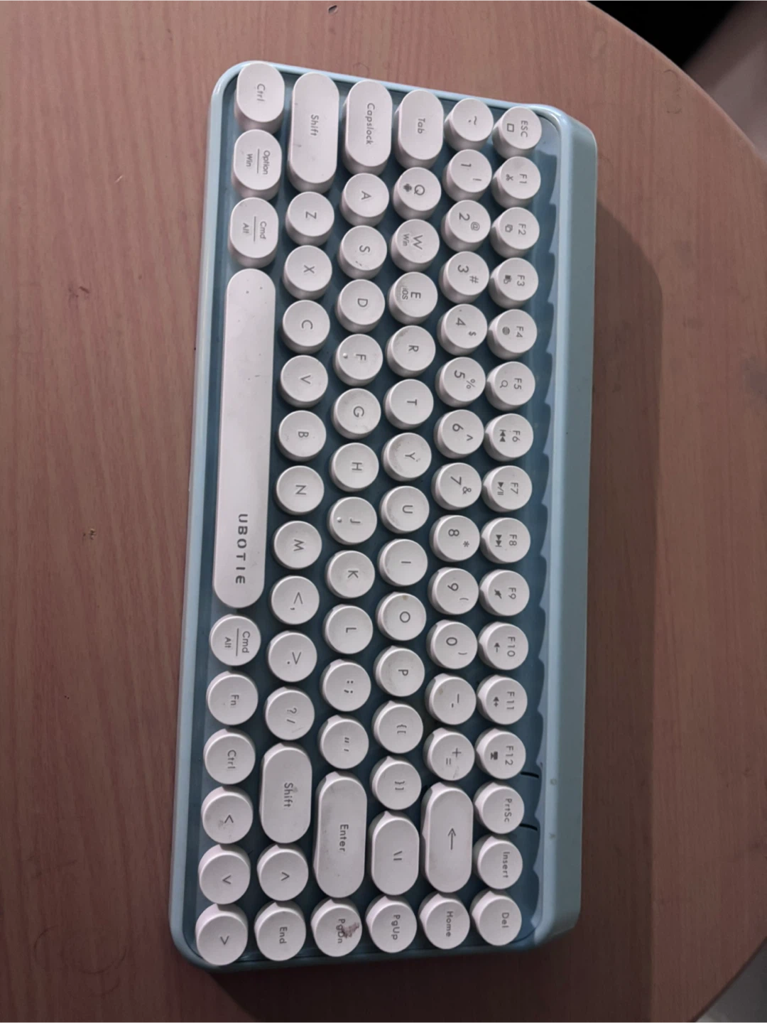 UBOTIE Retro Round Keycap Wireless Keyboard - Light Blue - photo 2