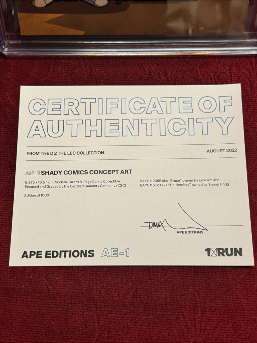 Shady Comics Concept Cover Art #1 Graded CGC 9.8 - photo 3