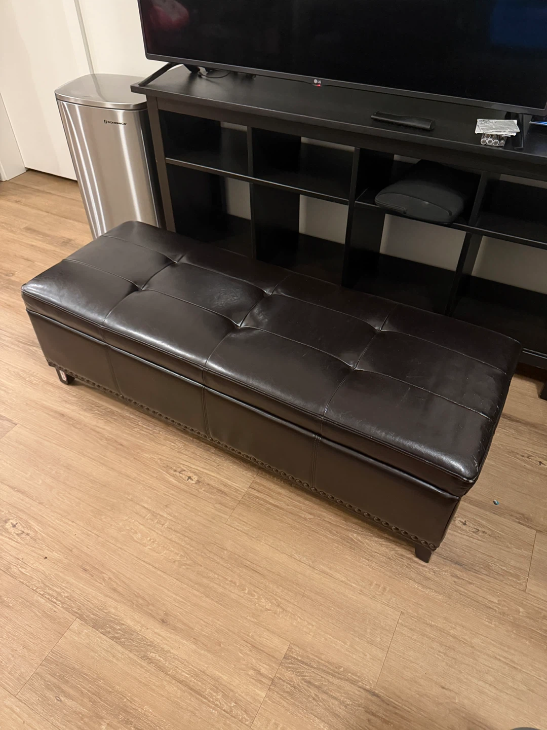 Faux Leather Storage Ottoman Bench - $45 OBO