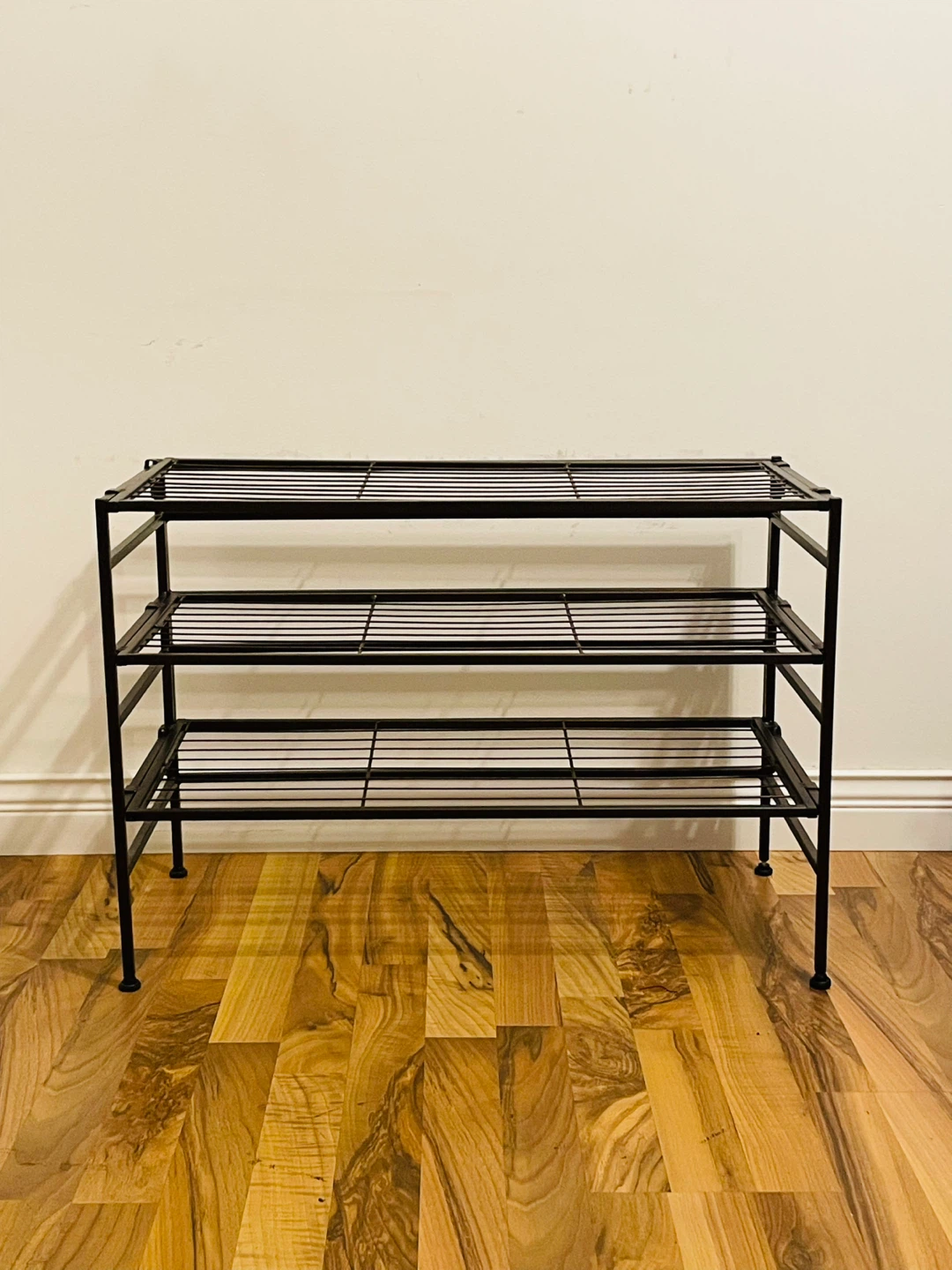 Black 3-Tier Metal Shoe Rack