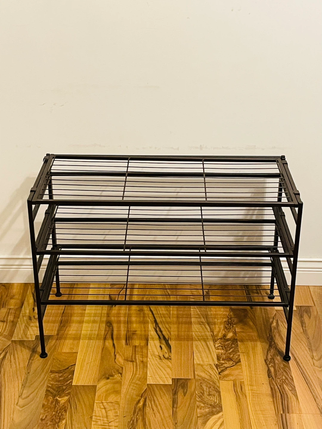 Black 3-Tier Metal Shoe Rack - photo 2