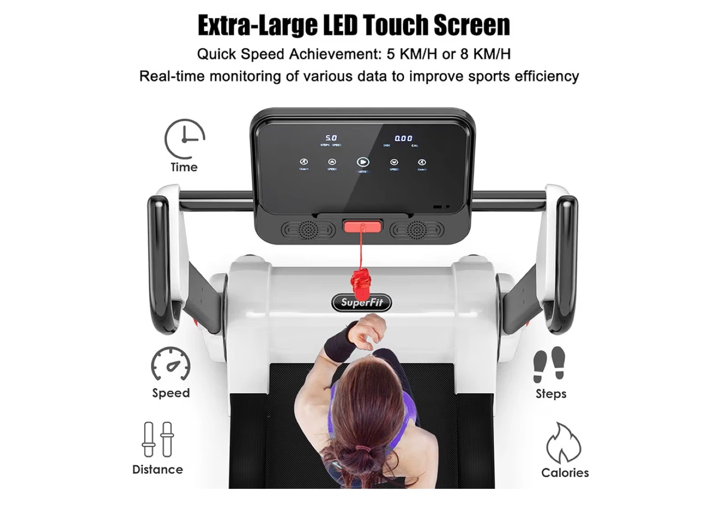 SuperFit Electric Folding Treadmill - red - photo 4