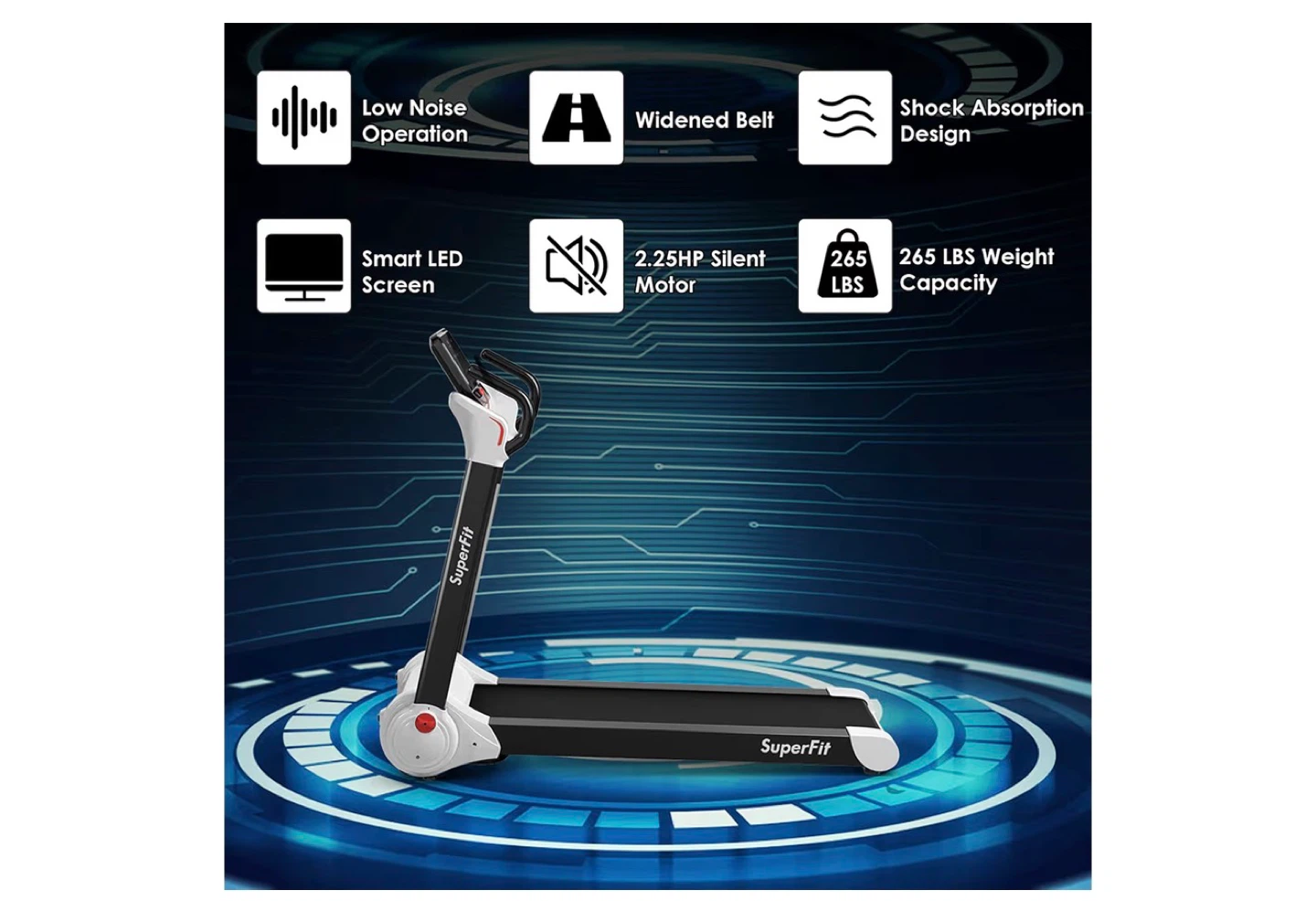 SuperFit Electric Folding Treadmill - red - photo 3