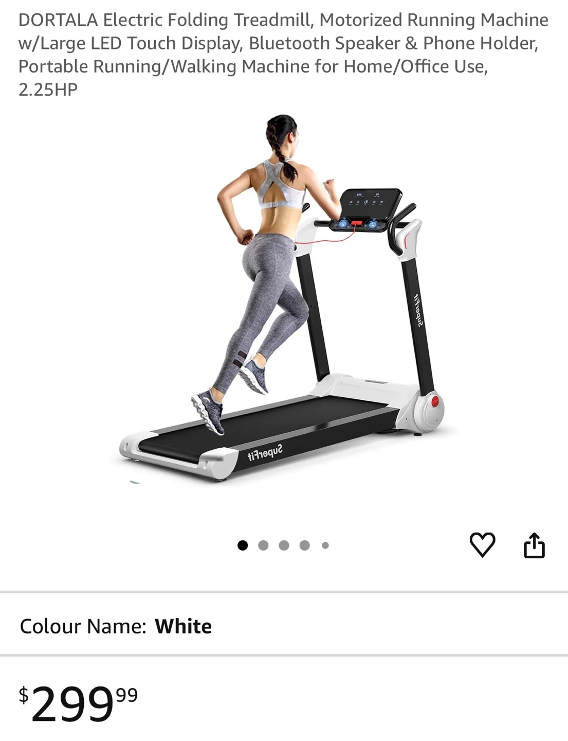 SuperFit Electric Folding Treadmill - red
