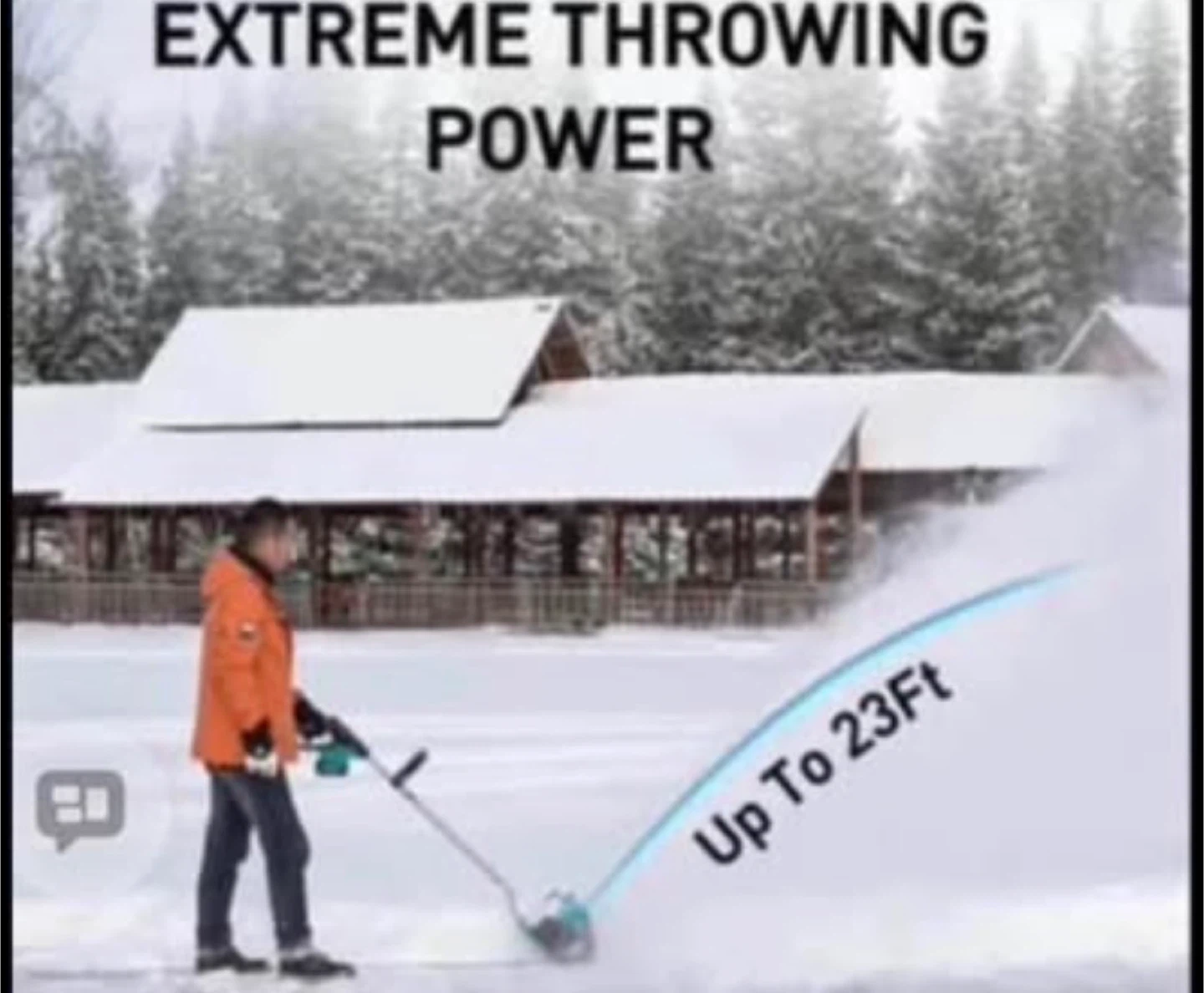 Cordless Snow Thrower - Blue