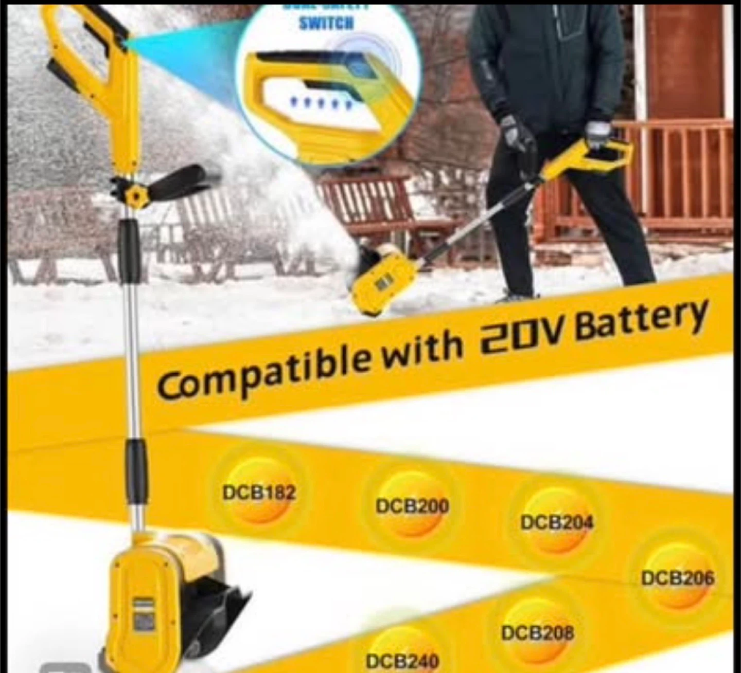 Yellow Electric Snow Shoveler - 10" Clearing Width - photo 4