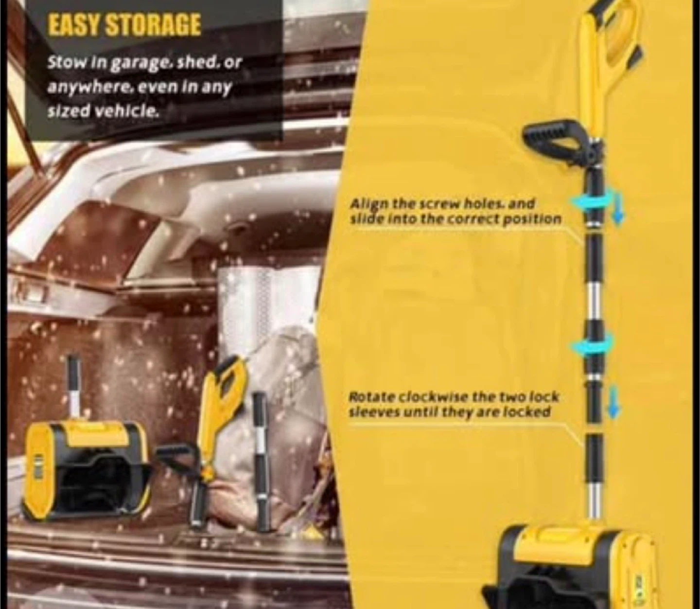 Yellow Electric Snow Shoveler - 10" Clearing Width - photo 5