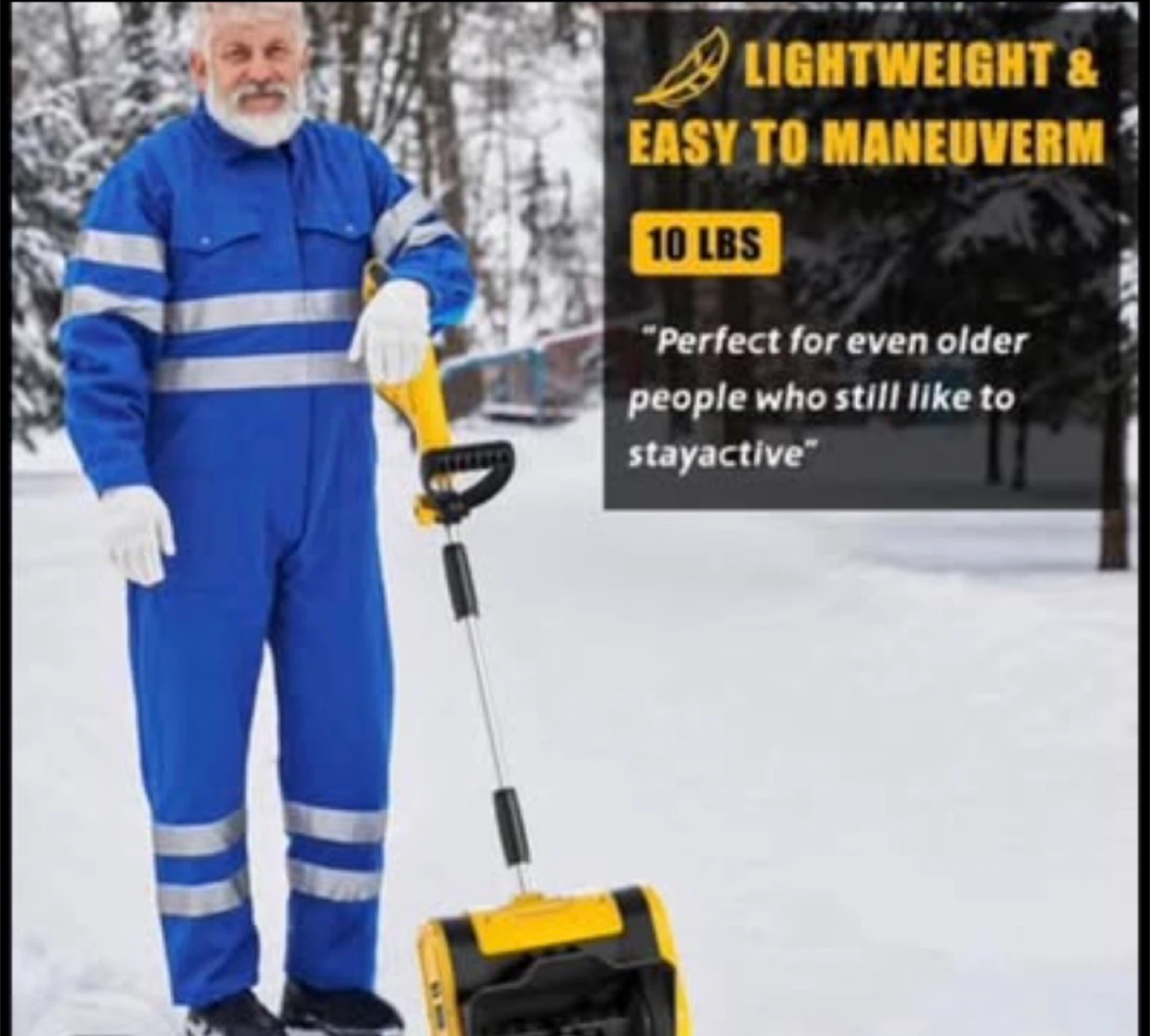 Yellow Electric Snow Shoveler - 10" Clearing Width
