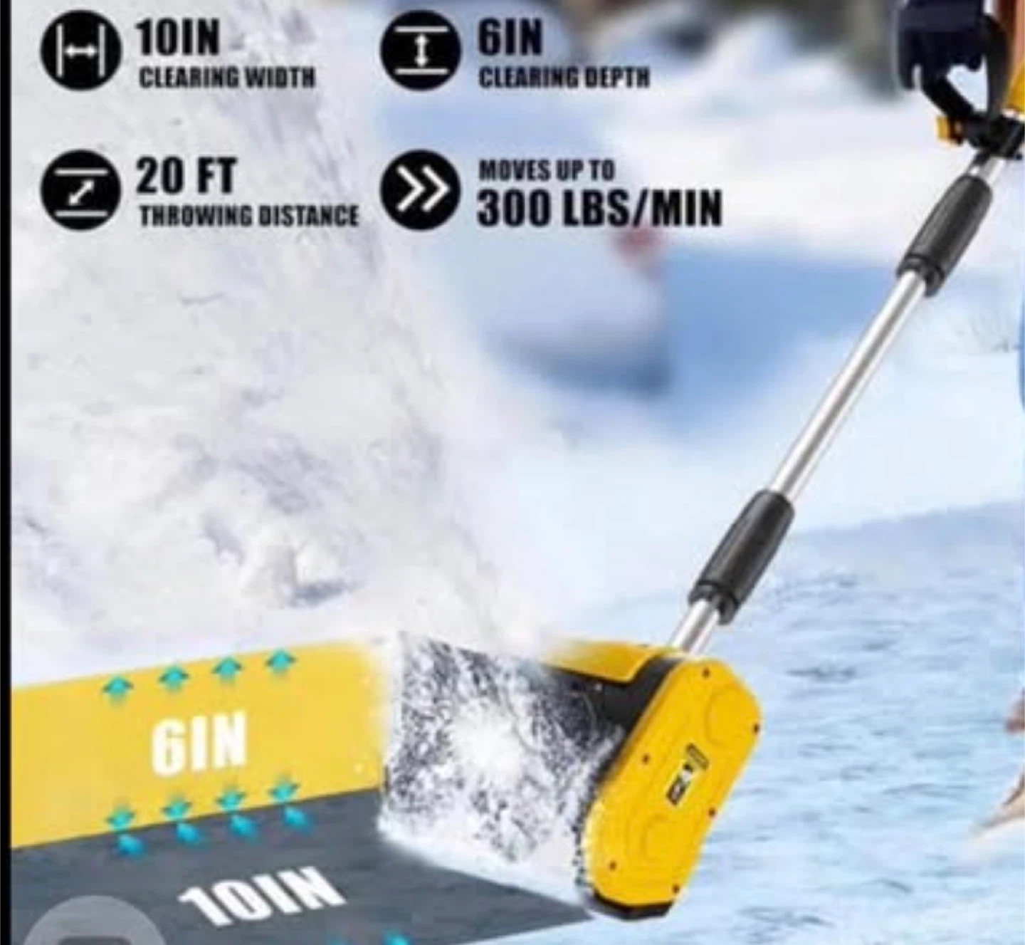 Yellow Electric Snow Sweeper - photo 3