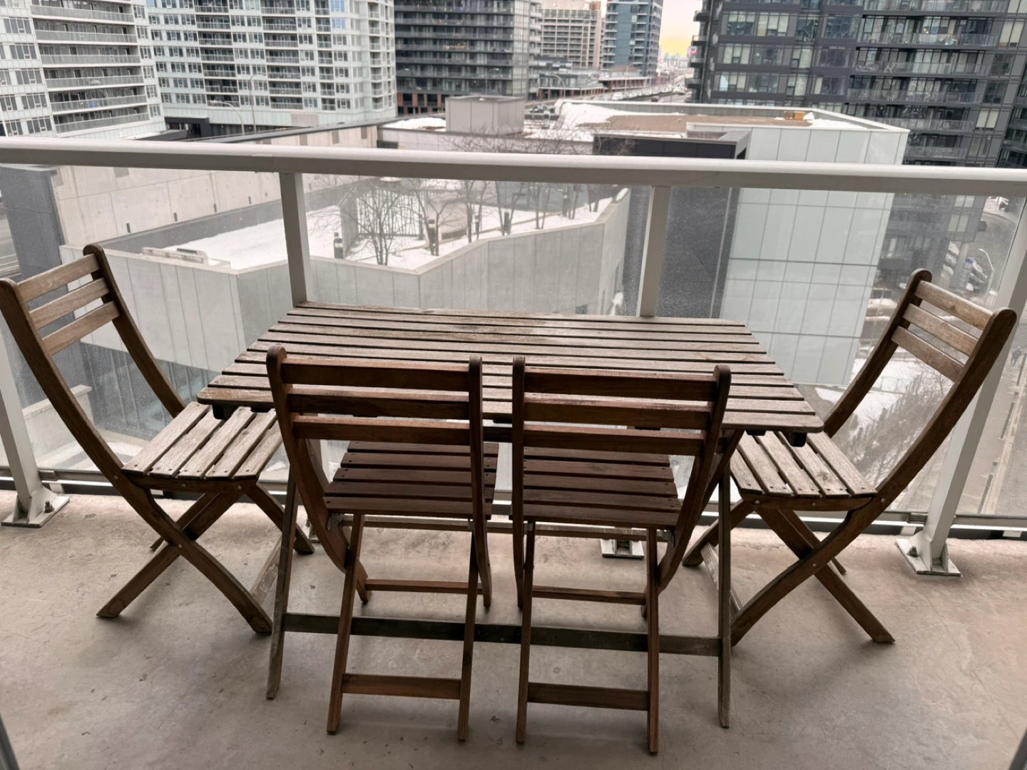 Wooden Folding Table and Chairs plus 2 Outdoor Loungers - photo 2