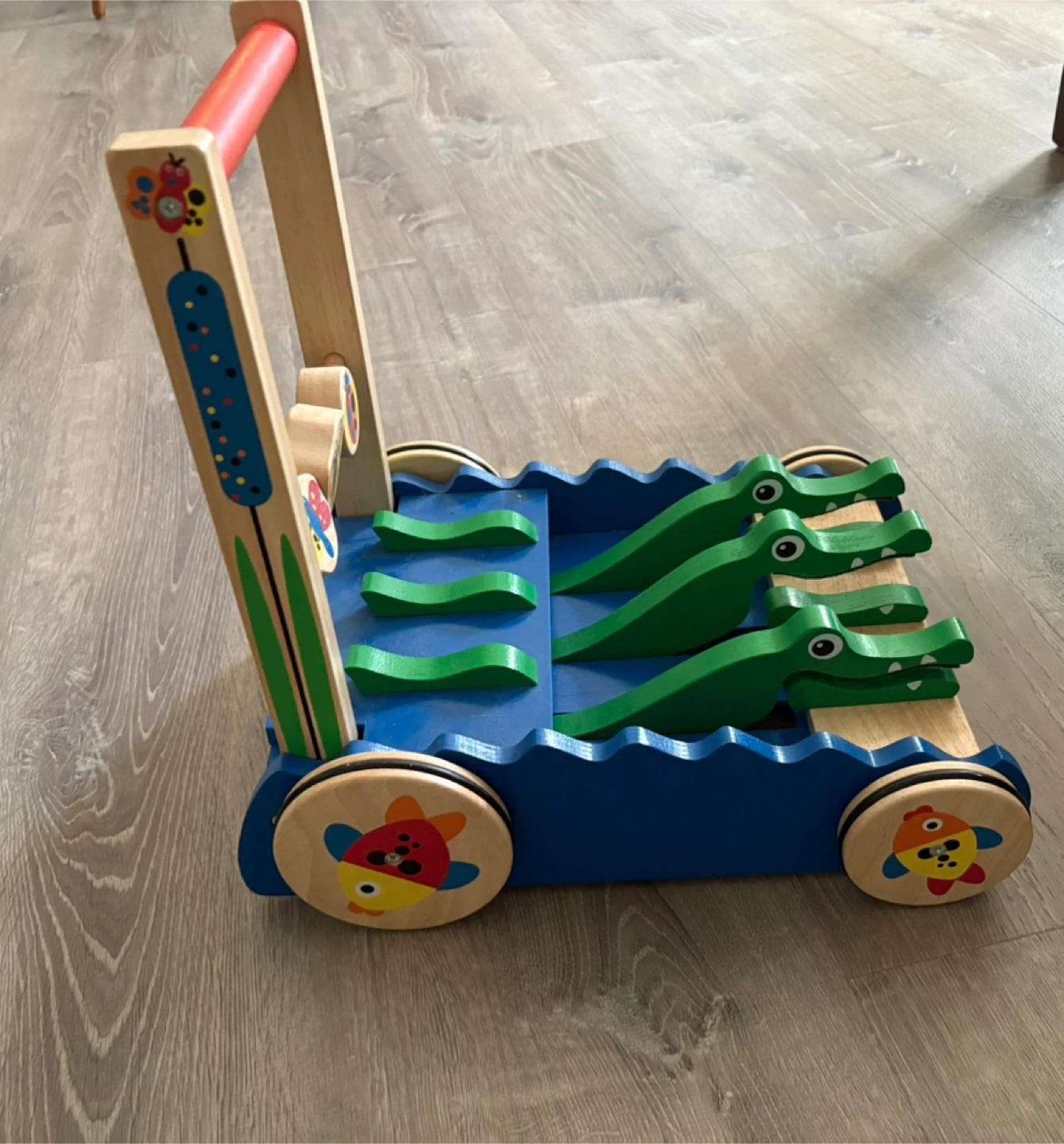 Melissa and Doug Wooden Baby Walker Toy with Alligator Design