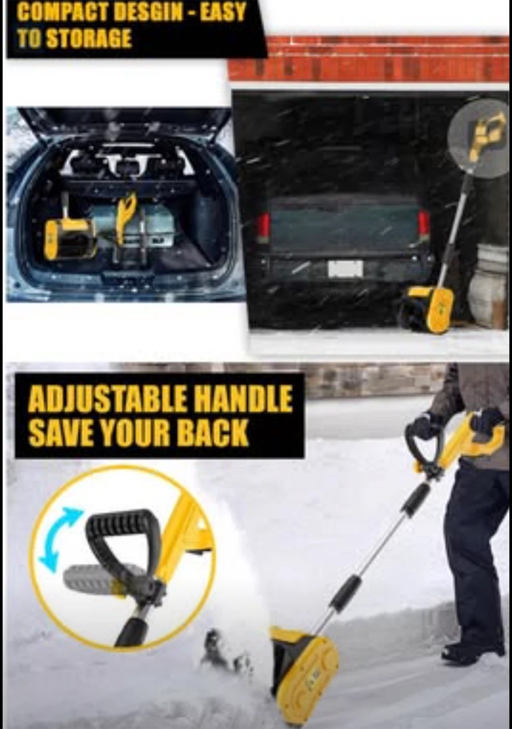 Cordless Snow Shovel - Electric Snow Blower - photo 2