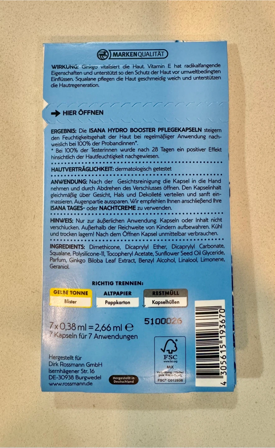 Rossmann ISANA Hydro Booster Serum Capsules_NWT - photo 3