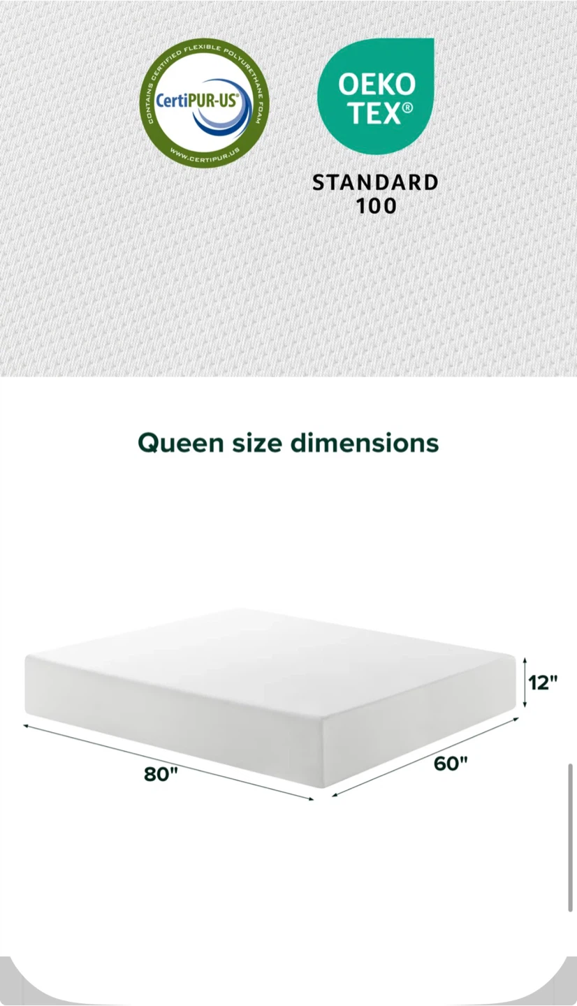 Queen Size Memory Foam Mattress - 12" Thick - photo 3