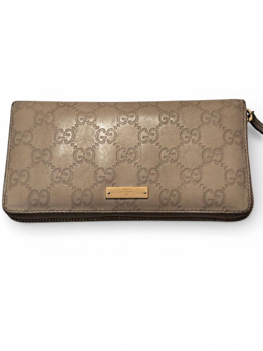 Gucci Zip Around Wallet - Beige GG Imprime