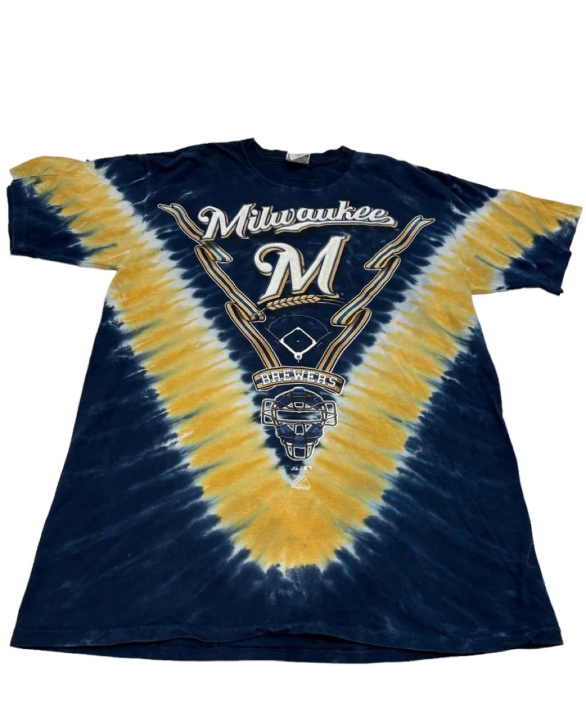 Rare Majestic Milwaukee Brewers Tie-Dye T-Shirt Size L